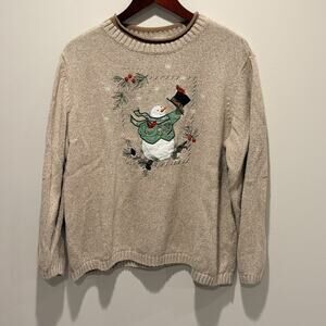 CJ Banks Womans Plus Size 2X Sweater Holiday Christmas Winter Snowman